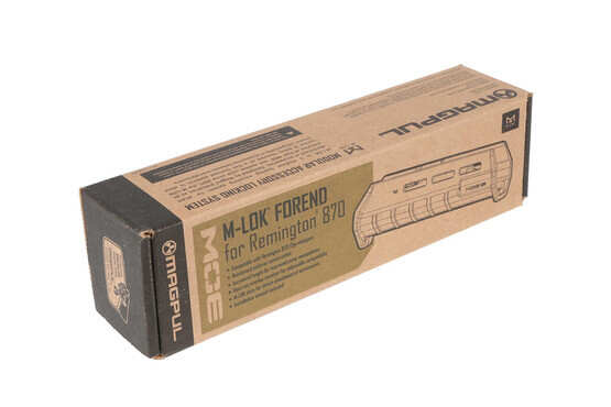 The Magpul MOE M-LOK forend for Remington 870 shotguns is made from reinforced polymer